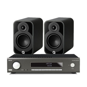 Audiolab Omnia Amplifier & CD Streaming System with Q Acoustics 5010 Bookshelf Speakers