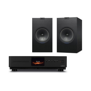 Audiolab Omnia Amplifier & CD Streaming System with KEF Q350 Bookshelf Speakers