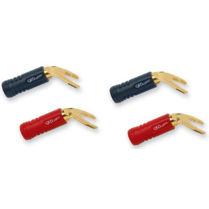 QED Screwloc ABS Spade Plug - 4 Pack