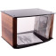 Custom Design Milan Vinyl Storage Stand Walnut and Black Glass