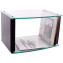 Custom Design Milan Vinyl Storage Stand Black and Clear Glass