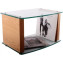 Custom Design Milan Vinyl Storage Stand Oak and Clear Glass